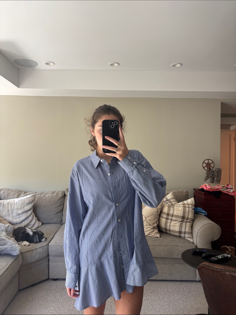 Veronica Beard Blue Striped Button-Down Shirt